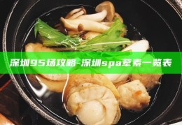 深圳95场SPA体验，荤素一览尽享都市放松之旅